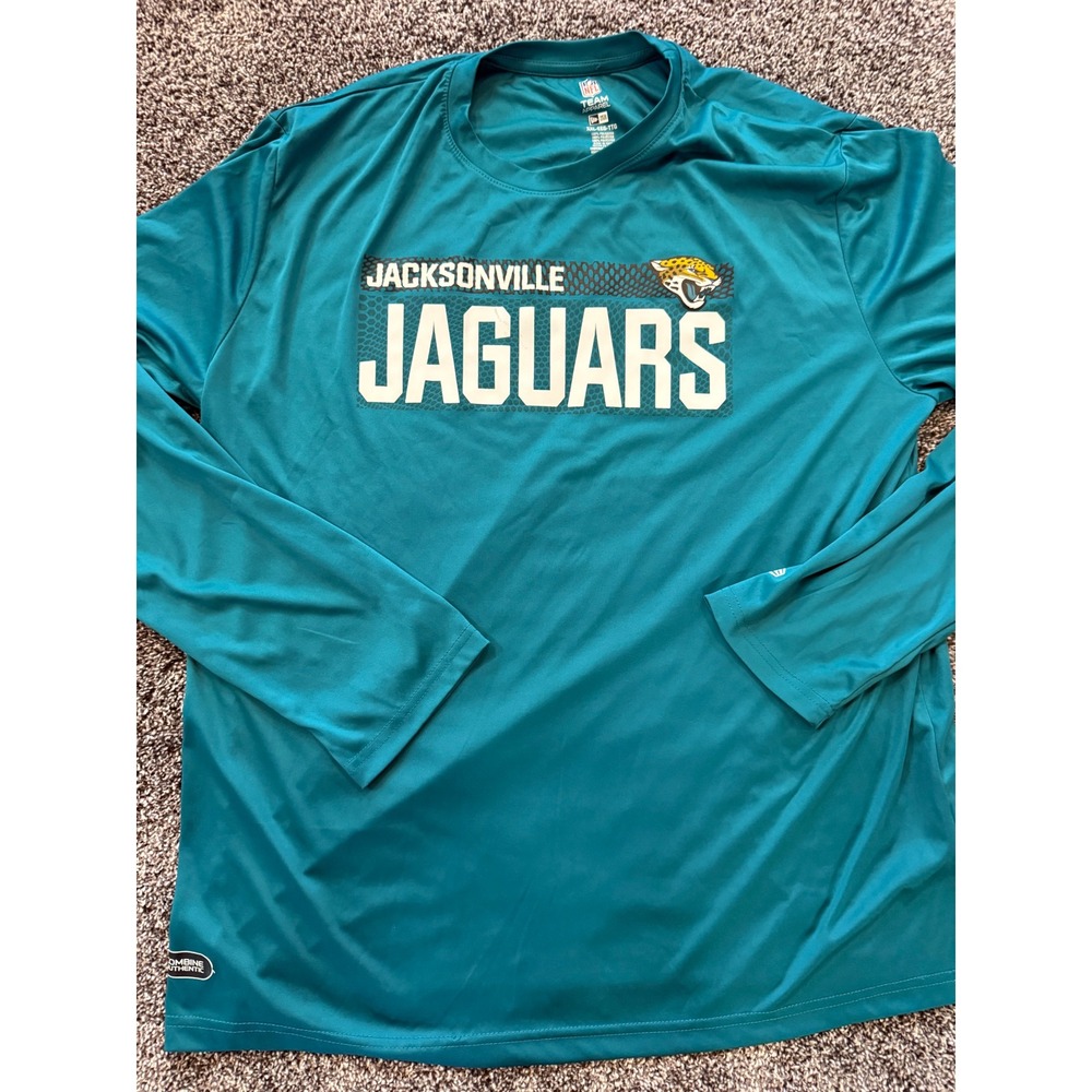New Era NFL Jacksonville Jaguars Long Sleeve Shirt XXL Teal Combine Authentic